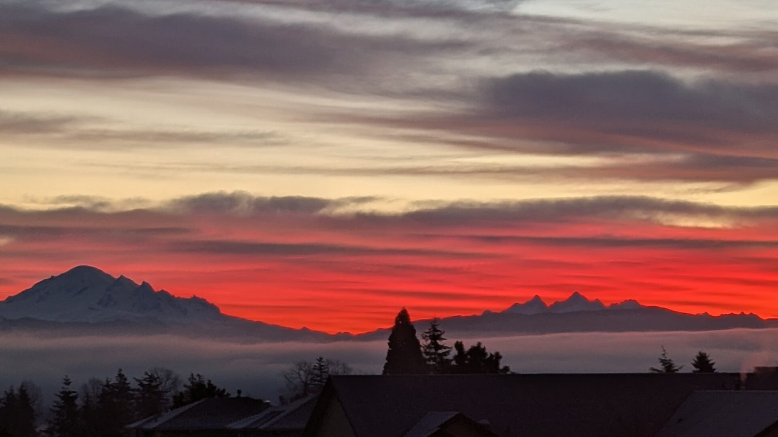 Mt. Baker and the Twin Sisters at sunrise